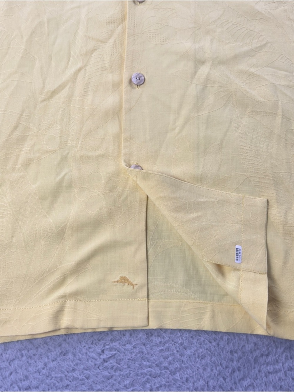 Tommy Bahama Camp Shirt Mens Medium Yellow 100% Silk Button Hawaiian Tropical - Picture 9 of 10